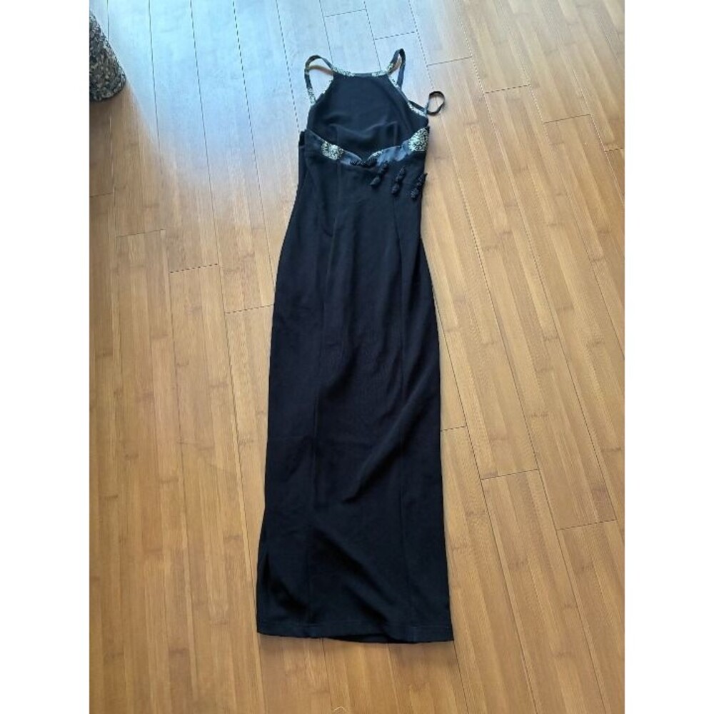 Vintage Peep Studio Black Oriental Maxi Dress - Size Medium